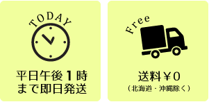 平日午後2時までのご注文当日発送